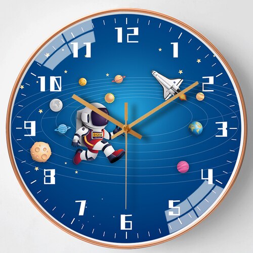 Kids Room Astronaut Space Wall Clock