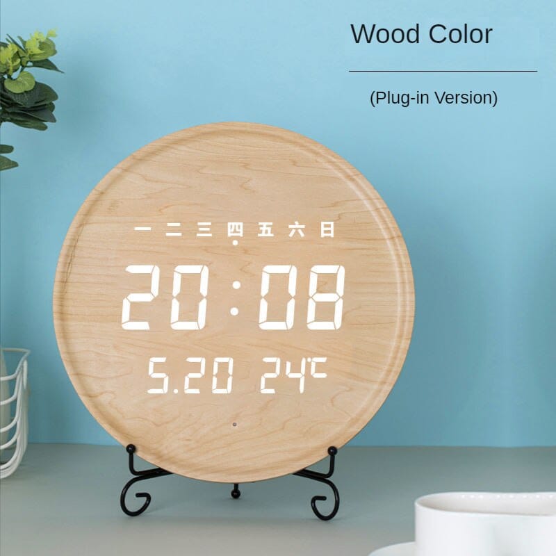 Digital Wooden Wall Clock Luxury Design