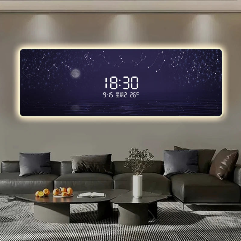 Starry Sky Digital Wall Clock