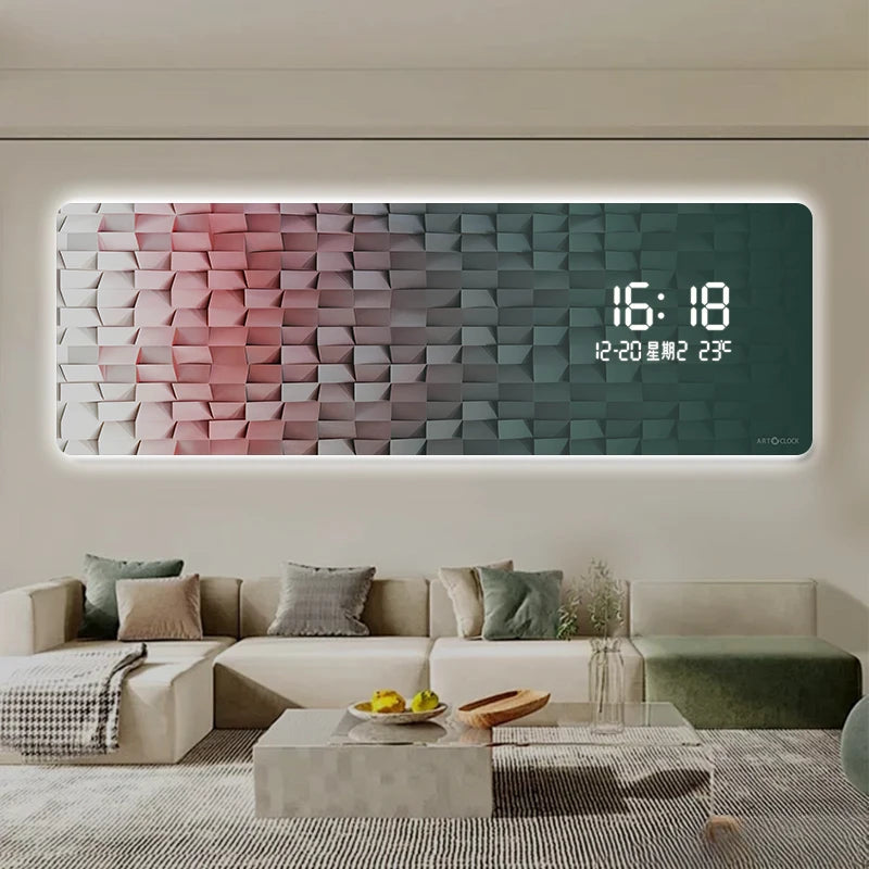 Aesthetic Luminous Digital Clock for Living Room