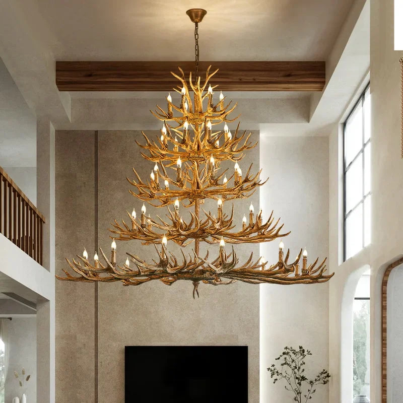 Antler Chandelier Lighting - Cottage Look