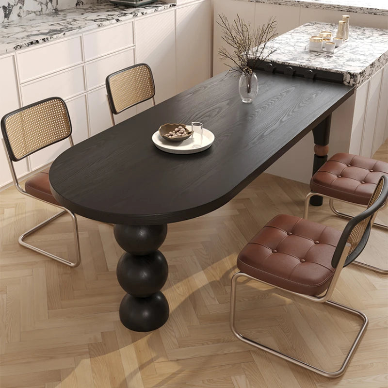 Semicircle Wooden Island Dining Table