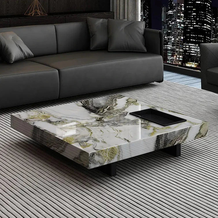 Marble Gloss Coffee Table-ChandeliersDecor