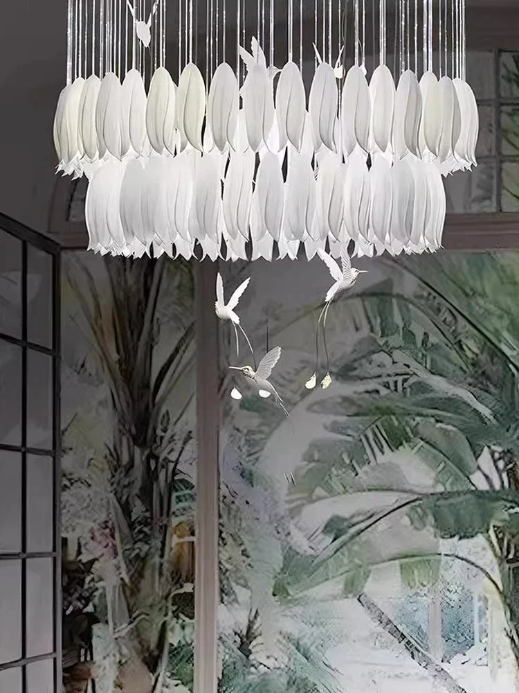 Tulip Spiral Ceramic Chandelier Lighting