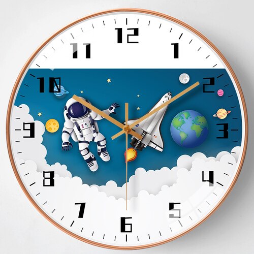 Kids Room Astronaut Space Wall Clock