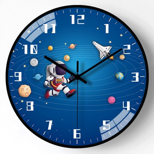 Kids Room Astronaut Space Wall Clock