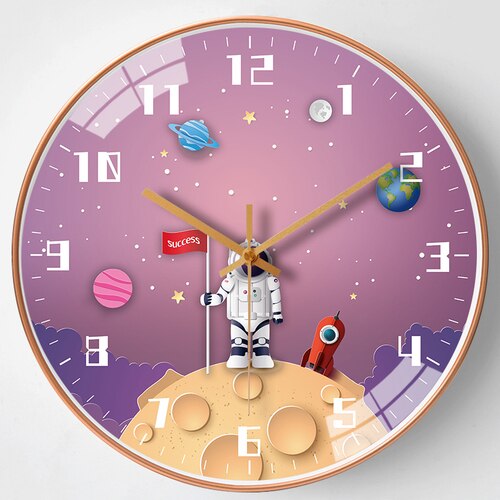 Kids Room Astronaut Space Wall Clock