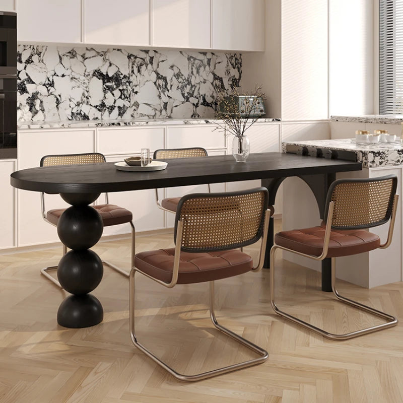 Semicircle Wooden Island Dining Table