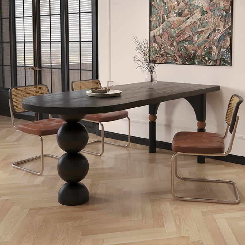 Semicircle Wooden Island Dining Table