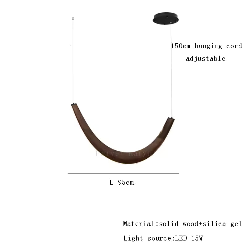 Lampadario a cerchi in legno di quercia massello - Bellezza artigianale