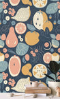 Abstract Bohemian Fruits Wallpaper Mural-ChandeliersDecor.com