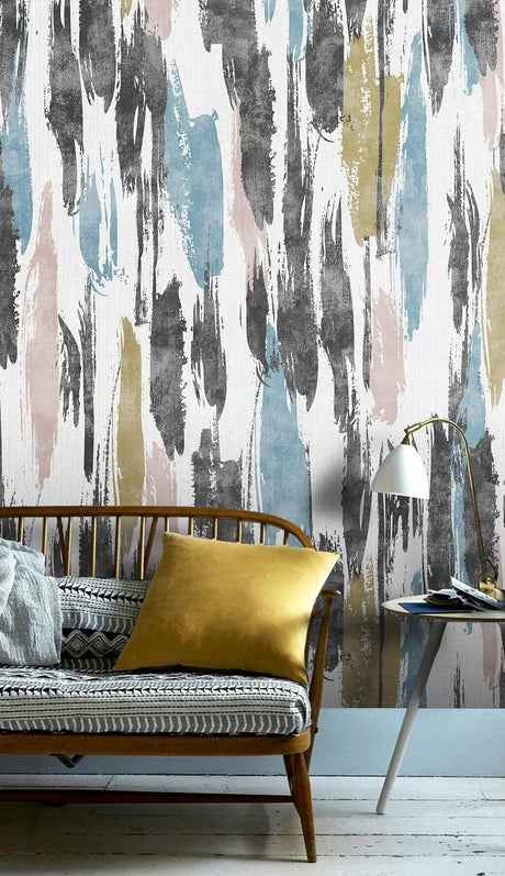 Abstract Brush Paint Wallpaper Mural-ChandeliersDecor.com