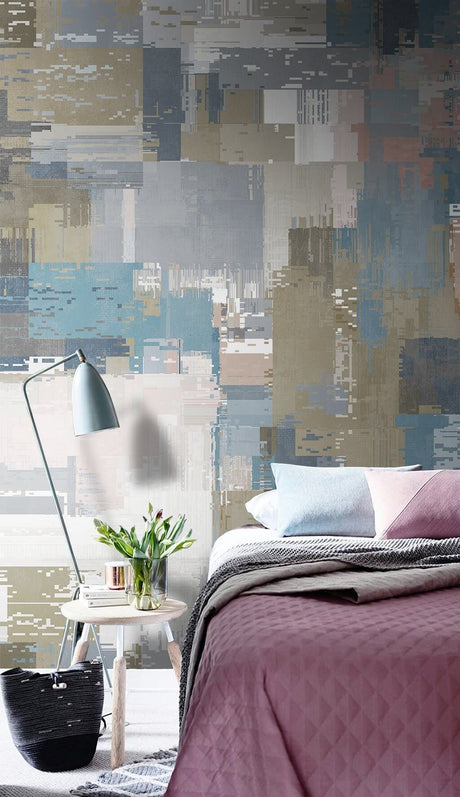 Abstract Brush the Squares Wallpaper Mural-ChandeliersDecor.com