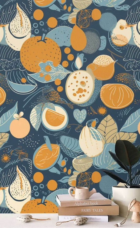 Abstract Fruits Wallpaper Mural-ChandeliersDecor.com