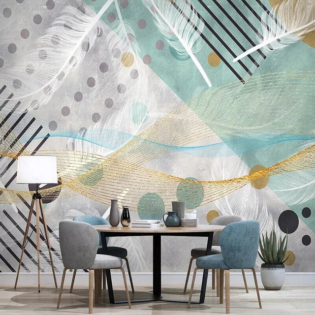 Abstract Green Geometric Wallpaper for Home Wall Decor-ChandeliersDecor.com