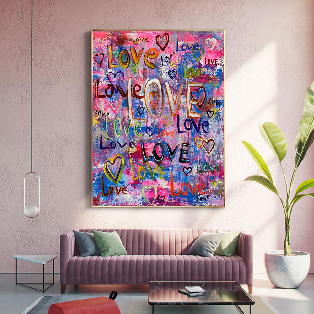 Abstract Hearts Poster: Artwork for a Captivating Appeal-ChandeliersDecor