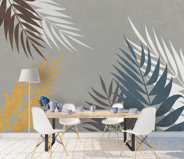 Abstract Leaves Wallpaper Murals: Transform Your Space-ChandeliersDecor