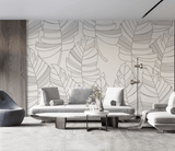 Abstract Lines Design - Leaves Wallpaper Murals-ChandeliersDecor.com