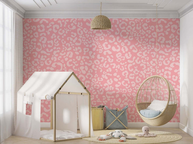Abstract Pink Girls Room Wallpaper Mural-ChandeliersDecor.com