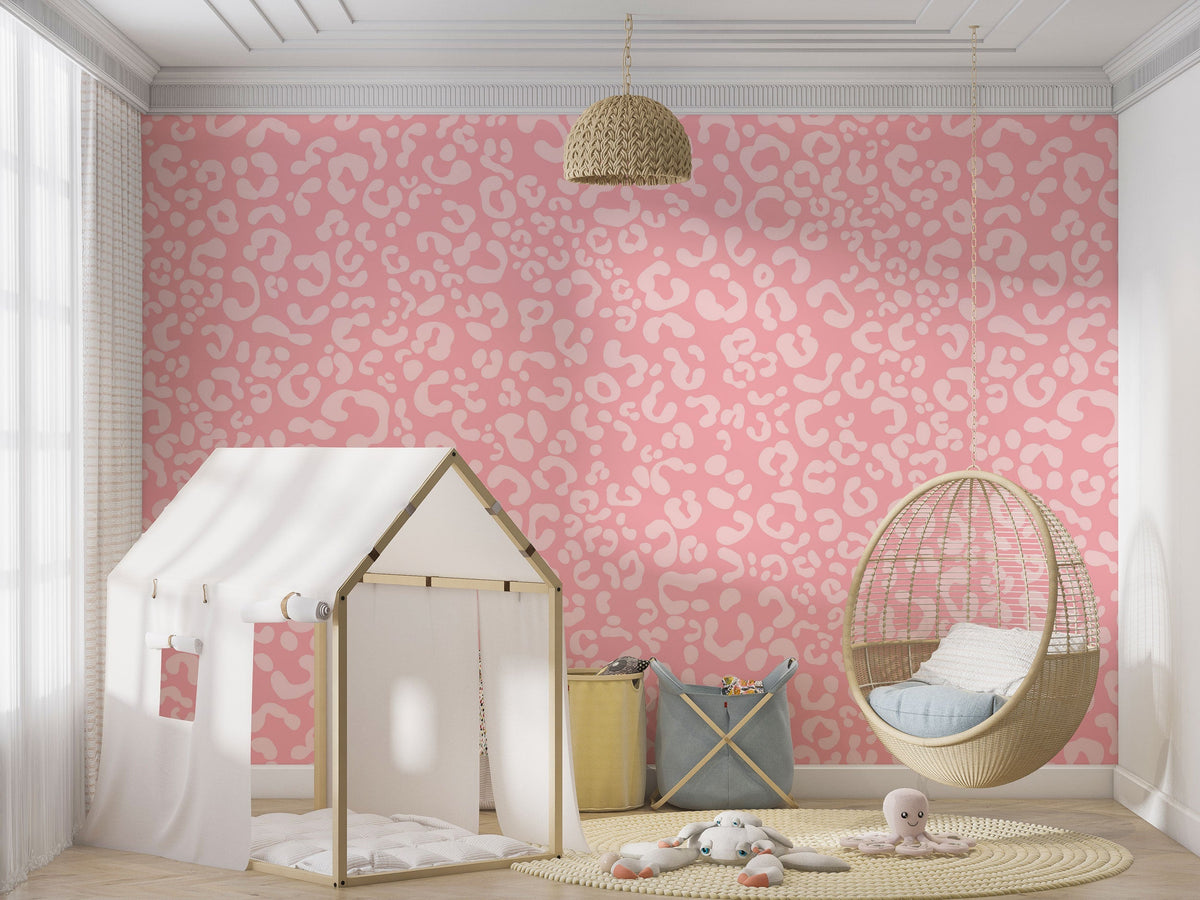 Abstract Pink Girls Room Wallpaper Mural-ChandeliersDecor