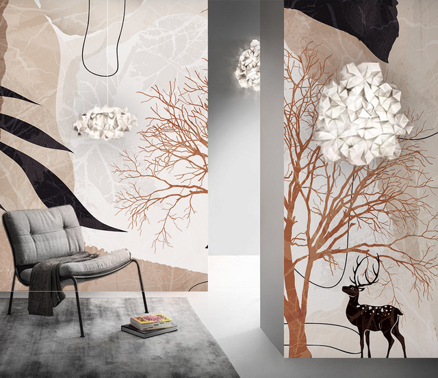 Abstract Tree Wallpaper Murals - Transform Your Space-ChandeliersDecor