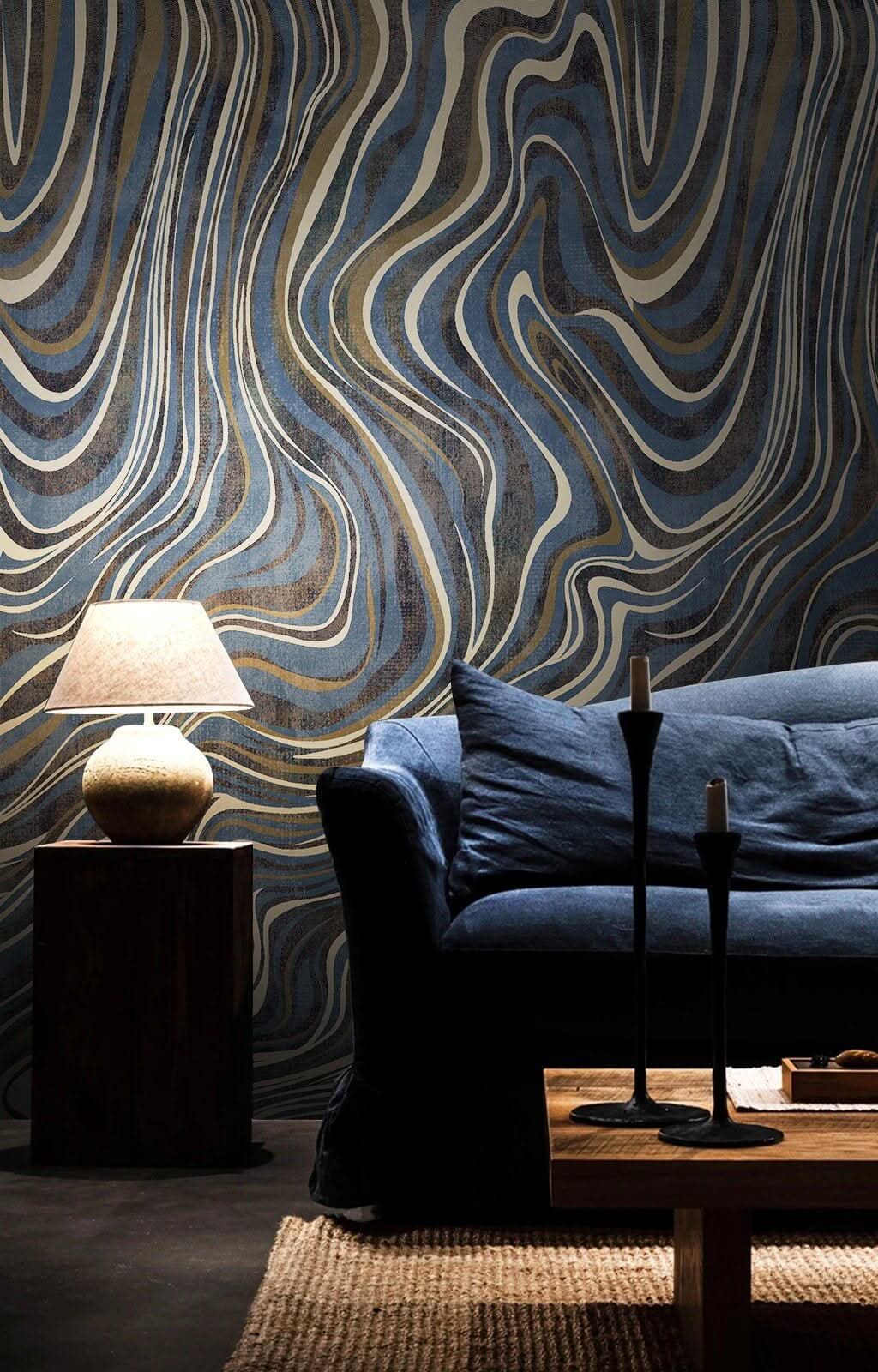 Abstract Wave Swirl Wallpaper Mural-ChandeliersDecor.com