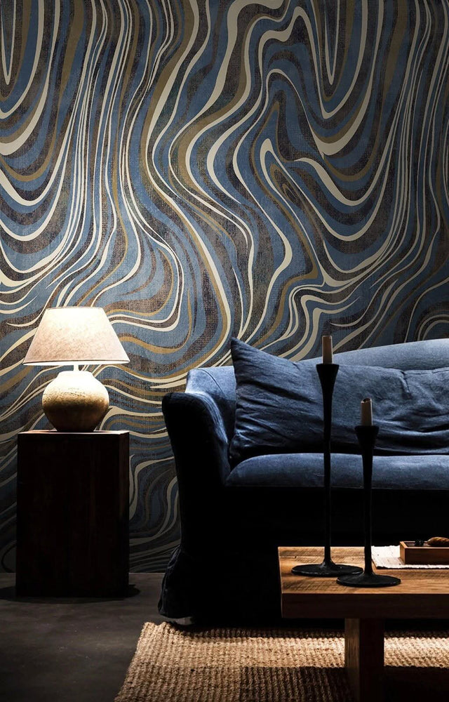 Abstract Wave Swirl Wallpaper Mural-ChandeliersDecor.com