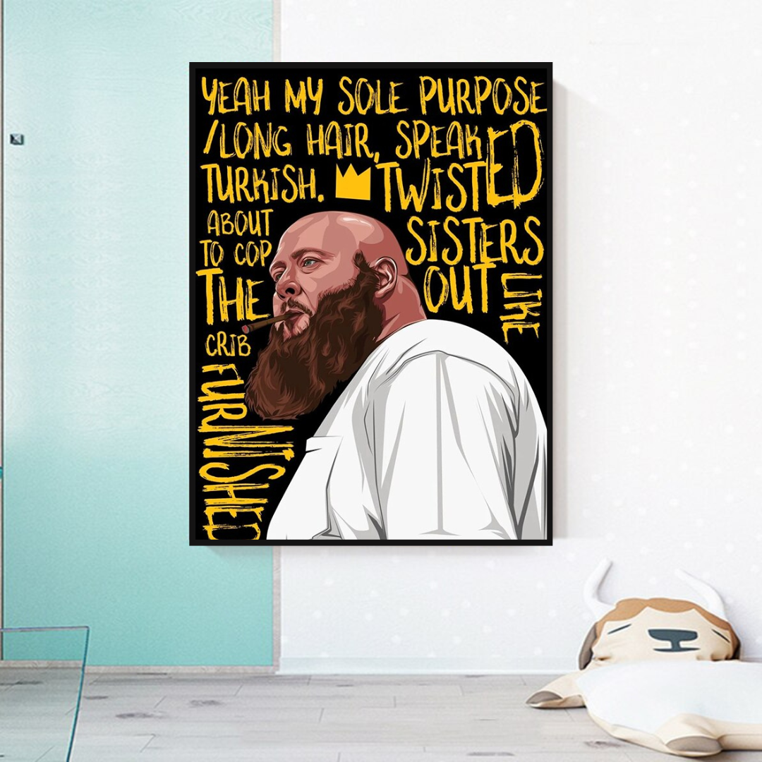 Action Bronson Singer Rapper Canvas Wall Art-ChandeliersDecor