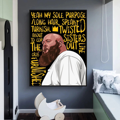 Action Bronson Singer Rapper Canvas Wall Art-ChandeliersDecor