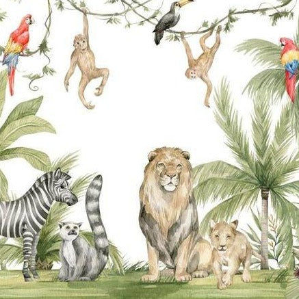 Active Jungle Buddies Wallpaper: Vibrant Décor for Kids-ChandeliersDecor