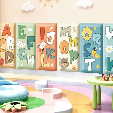 Adorable Alphabet Kids Wall Padded Safety Cushions-ChandeliersDecor