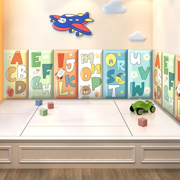 Adorable Alphabet Kids Wall Padded Safety Cushions-ChandeliersDecor