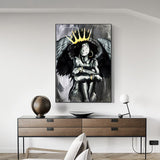 Africa Angel Queen Black Girl Canvas Wall Art-ChandeliersDecor