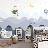 Air Balloons over Mountains - Kids Room Wallpaper-ChandeliersDecor.com