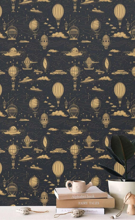 Air Balloons Pattern Wallpaper Mural for kids Room-ChandeliersDecor.com