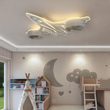 Airplane Ceiling Light with Fan for Kids Room - Light Grey-ChandeliersDecor