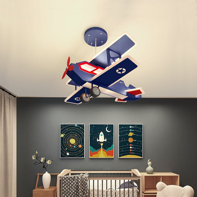 Airplane LED Hanging Light for Kids Room-ChandeliersDecor