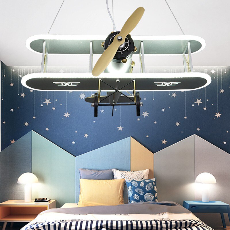 Airplane LED Pendant Light for Kids Nursery-ChandeliersDecor