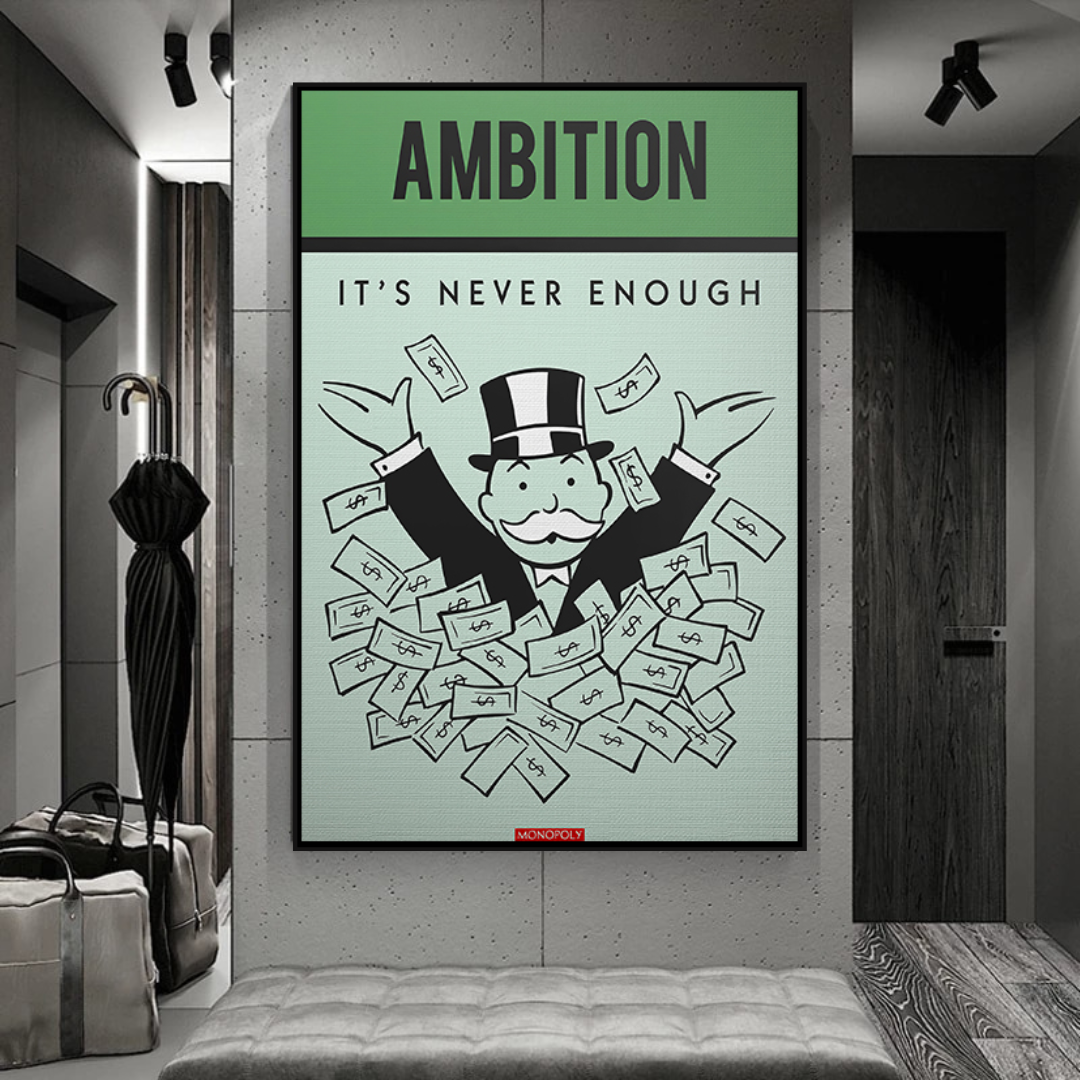 Alec Monopoly Ambition Monopoly Canvas Wall Art-ChandeliersDecor