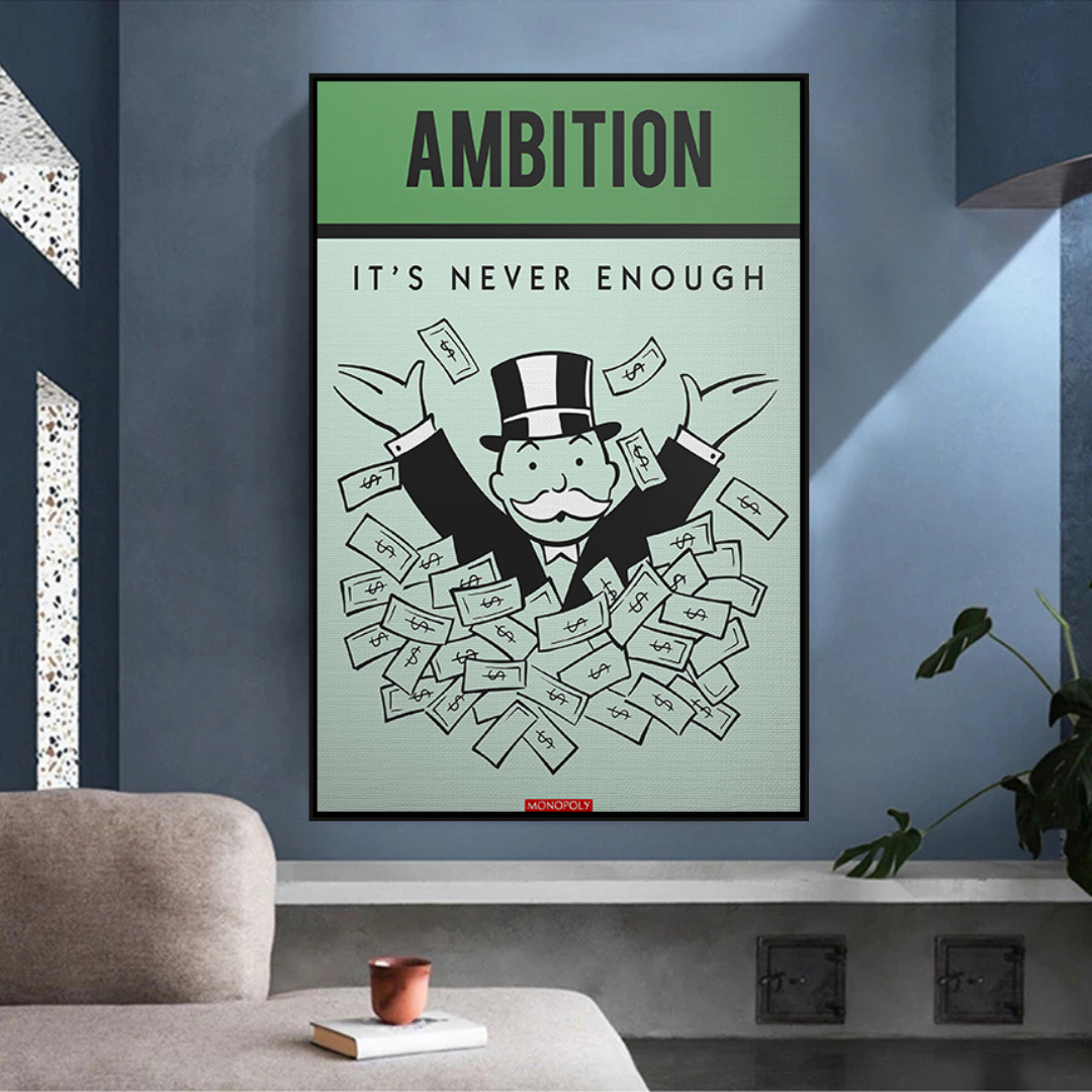 Alec Monopoly Ambition Monopoly Canvas Wall Art-ChandeliersDecor