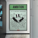 Alec Monopoly Ambition Monopoly Canvas Wall Art-ChandeliersDecor