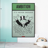 Alec Monopoly Ambition Monopoly Canvas Wall Art-ChandeliersDecor