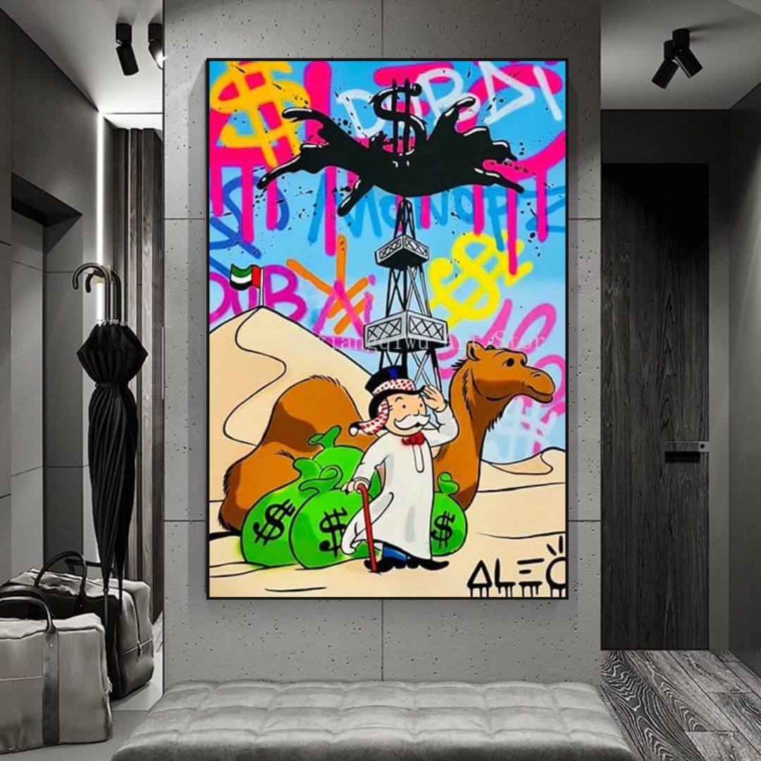 Alec Monopoly Art: Discover Oil Millionaire-ChandeliersDecor