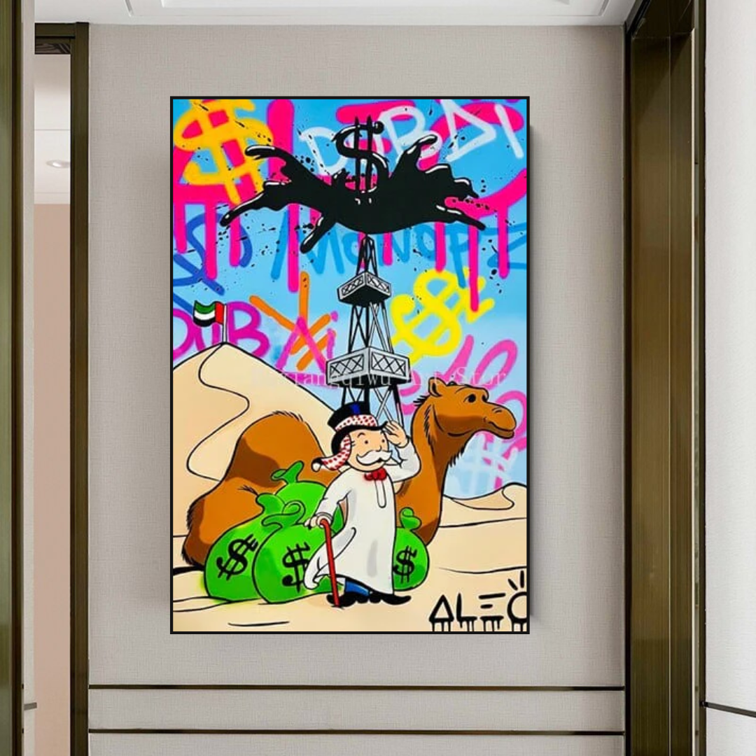 Alec Monopoly Art: Discover Oil Millionaire-ChandeliersDecor