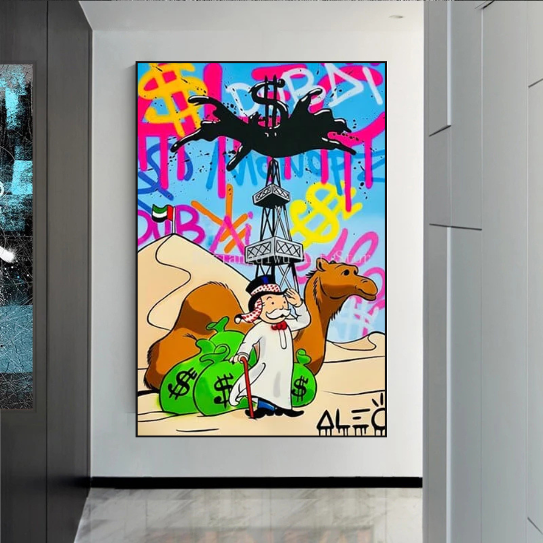 Alec Monopoly Art: Discover Oil Millionaire-ChandeliersDecor