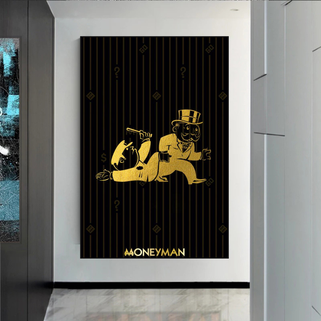 Alec Monopoly Art: Gold Money Man Millionaire Canvas Print-ChandeliersDecor