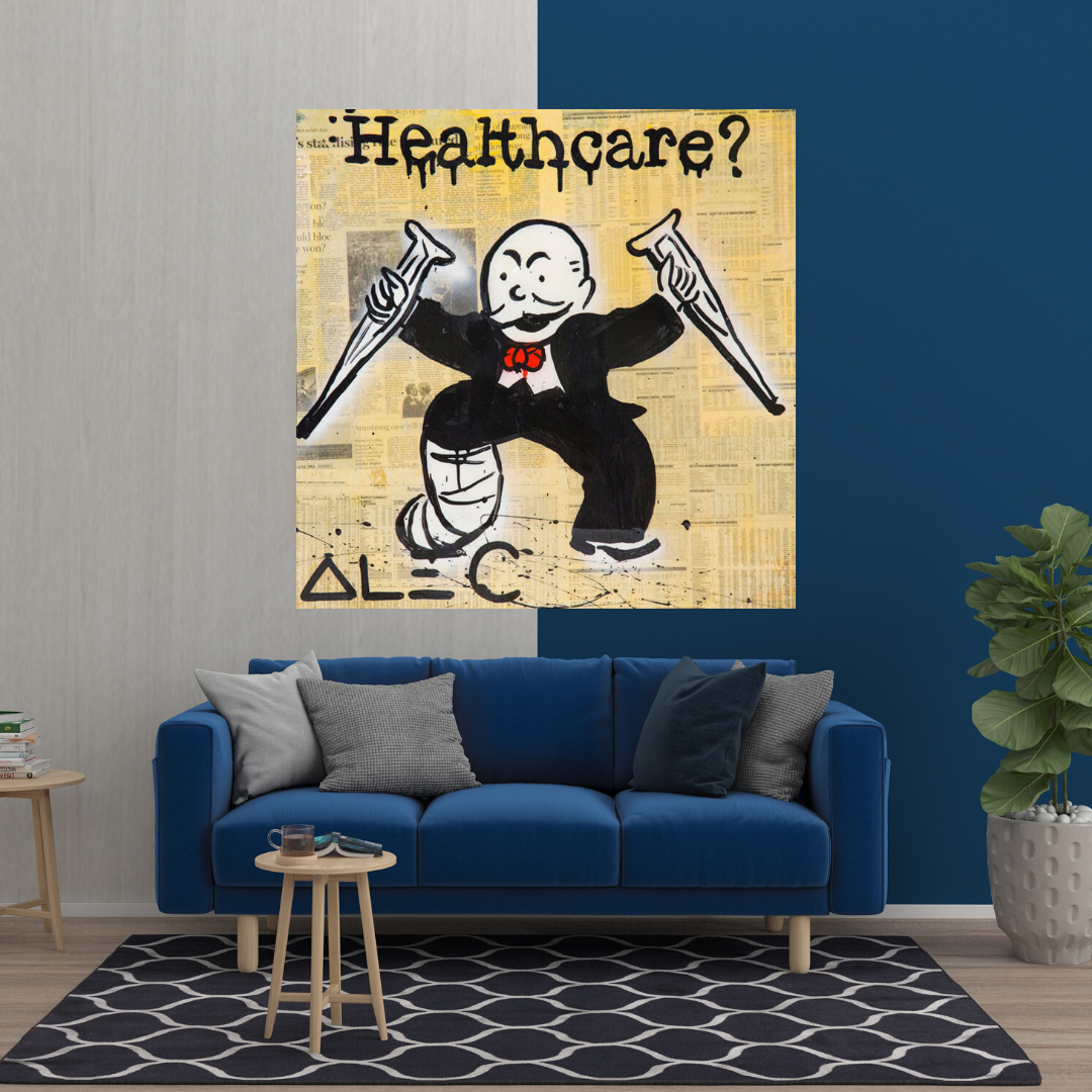 Alec Monopoly Art in Healthcare Medical Newspaper-ChandeliersDecor