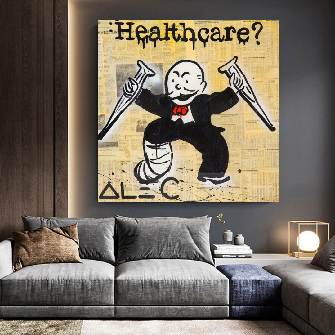 Alec Monopoly Art in Healthcare Medical Newspaper-ChandeliersDecor