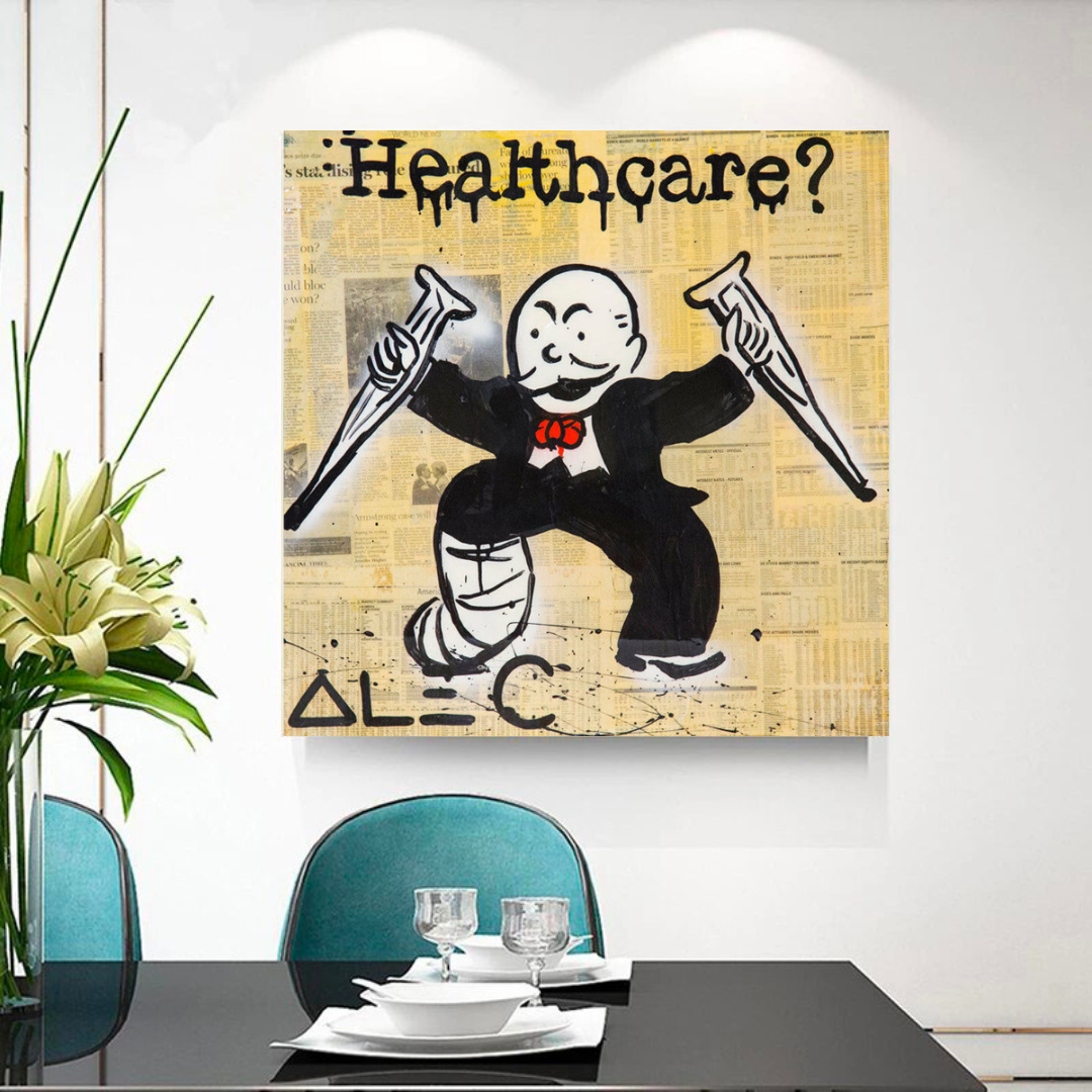 Alec Monopoly Art in Healthcare Medical Newspaper-ChandeliersDecor