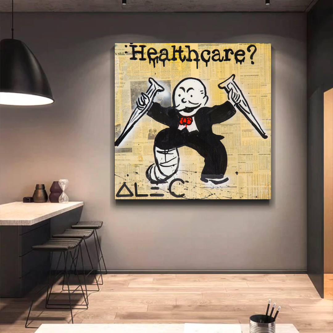 Alec Monopoly Art in Healthcare Medical Newspaper-ChandeliersDecor